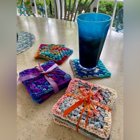Crochet Coasters Set - Picture 2 of 6